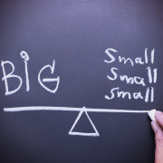 Scale with the word BIG on one side and small several times on the right side