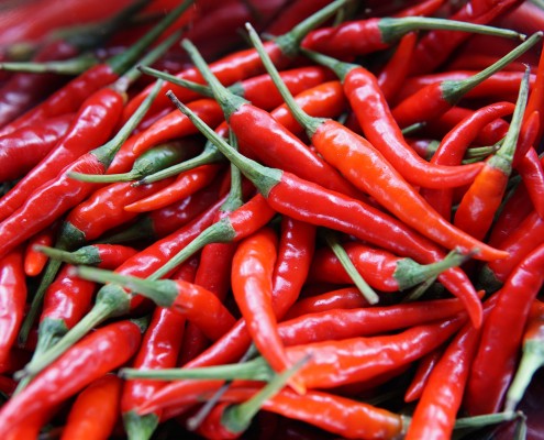 A picture of red hot chiles