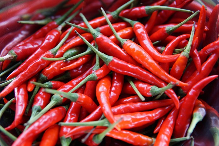 A picture of red hot chiles