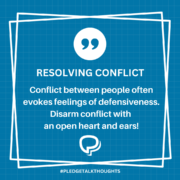Resolving Conflict - PLEDGEtalk Thoughts
